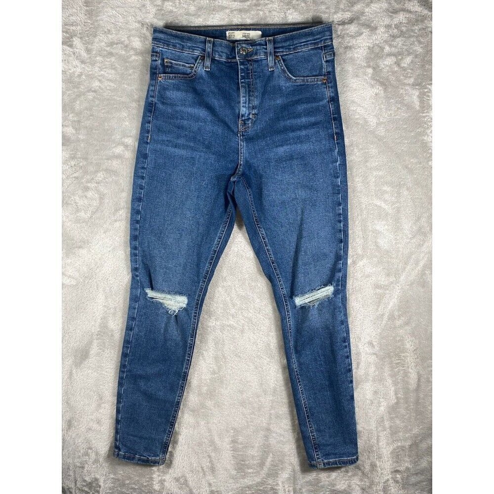 Topshop Moto Jamie High-Waisted Distressed Skinny Jeans - W28x25